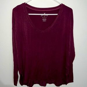 American Eagle Soft & Sexy Long V-Shape Scoop Size M - Dark Maroon - NEVER WORN